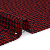 Metallic Tweed - Red and Navy Houndstooth - Deadstock
