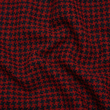 Metallic Tweed - Red and Navy Houndstooth - Deadstock