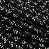 Crepe Polyester Woven - Black and White Plaid - Deadstock