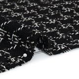Crepe Polyester Woven - Black and White Plaid - Deadstock