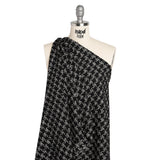 Crepe Polyester Woven - Black and White Plaid - Deadstock