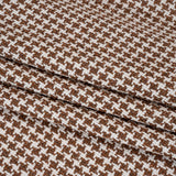 Metallic Tweed - Cream and Brown Houndstooth - Deadstock