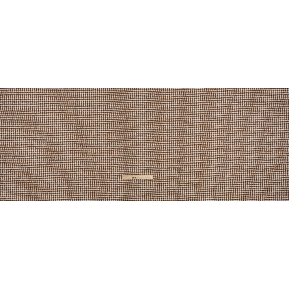 Metallic Tweed - Cream and Brown Houndstooth - Deadstock