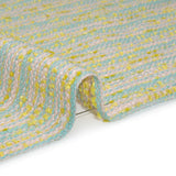 Polyester Tweed with Short Fringe - Pastel Pink, Yellow and Blue Striations - Deadstock