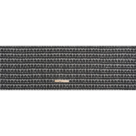 Wool Blend Tweed with Metallic Eyelash Fringe - Black and White Plaid - Deadstock