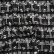 Wool Blend Tweed with Metallic Eyelash Fringe - Black and White Plaid - Deadstock