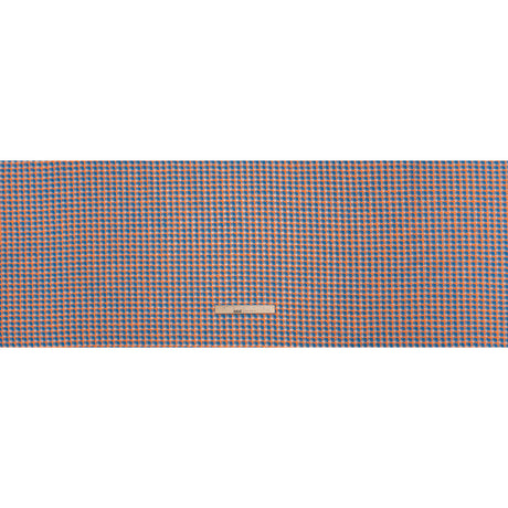Polyester Woven - Blue, Orange and White Plaid - Deadstock
