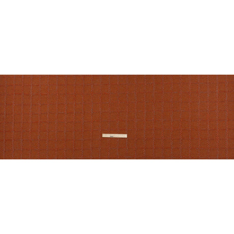 Wool Blend Boucle Tweed - Burnt Orange and Taupe Raised Windowpane Checks - Deadstock