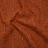 Wool Blend Boucle Tweed - Burnt Orange and Taupe Raised Windowpane Checks - Deadstock