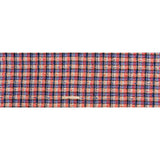 Gauzy Polyester Tweed Woven - Blue, Ivory and Coral Slubbed Plaid - Deadstock