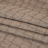Polyester Tweedy Woven - Dusty Mauve and Taupe Ribbed Windowpane Check - Deadstock