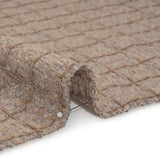 Polyester Tweedy Woven - Dusty Mauve and Taupe Ribbed Windowpane Check - Deadstock