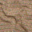 Metallic Polyester Tweed - Pink, Beige and Blue Stripes - Deadstock