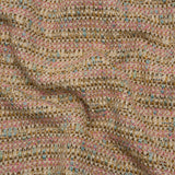 Metallic Polyester Tweed - Pink, Beige and Blue Stripes - Deadstock