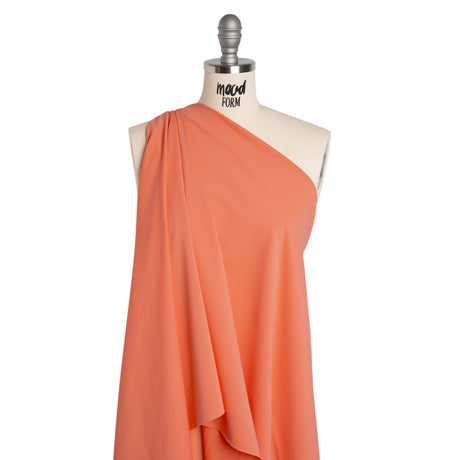 Stretch Nylon Swimwear Tricot - Coral Orange - Designer Deadstock