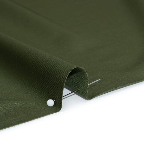 Stretch Nylon Interlock Knit - Olive Green - Designer Deadstock