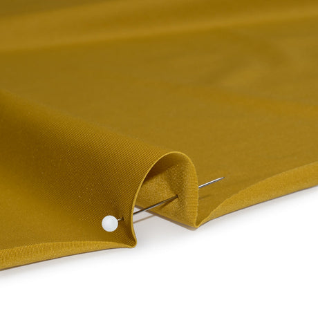 Stretch Nylon Interlock Knit - Golden Olive - Designer Deadstock