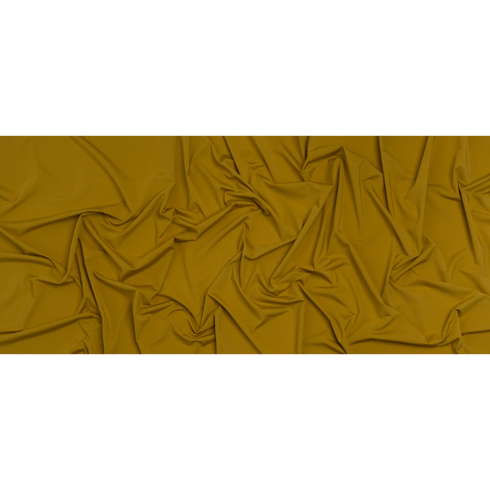 Stretch Nylon Interlock Knit - Golden Olive - Designer Deadstock