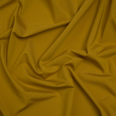 Stretch Nylon Interlock Knit - Golden Olive - Designer Deadstock