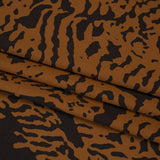 Stretch Nylon Jersey - Warm Tan and Black Tiger Stripes - Designer Deadstock