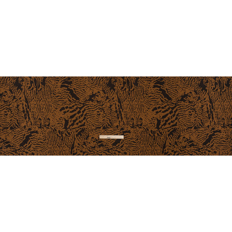 Stretch Nylon Jersey - Warm Tan and Black Tiger Stripes - Designer Deadstock