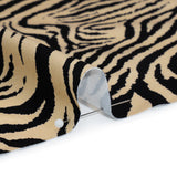 Stretch Nylon Interlock Knit - Beige and Black Zebra Stripes - Designer Deadstock