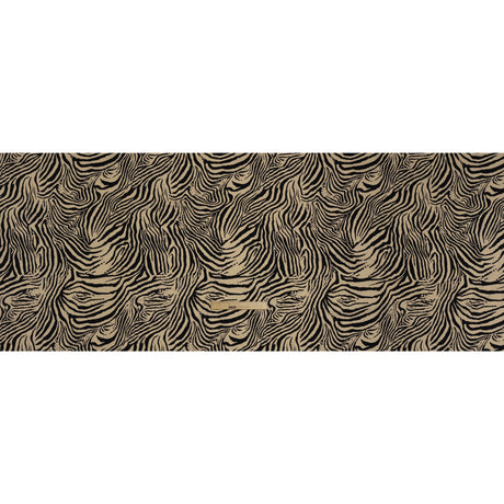 Stretch Nylon Interlock Knit - Beige and Black Zebra Stripes - Designer Deadstock