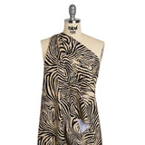 Stretch Nylon Interlock Knit - Beige and Black Zebra Stripes - Designer Deadstock