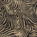 Stretch Nylon Interlock Knit - Beige and Black Zebra Stripes - Designer Deadstock