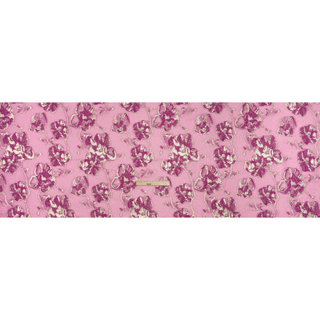 Metallic Brocade - Pink, Magenta and Gold Flowers on Flowers