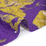 Metallic Brocade - Purple, Yellow and Gold Flowers on Flowers