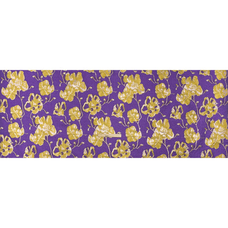 Metallic Brocade - Purple, Yellow and Gold Flowers on Flowers