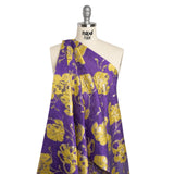 Metallic Brocade - Purple, Yellow and Gold Flowers on Flowers