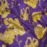 Metallic Brocade - Purple, Yellow and Gold Flowers on Flowers