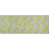 Metallic Brocade - Aqua Blue, Lime Green and Gold Flowers on Flowers