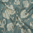 Metallic Brocade - Dusty Teal, Aqua and White Gold Flowers on Flowers