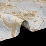 Metallic Brocade - Ivory, Beige, and Gold Flowers on Flowers