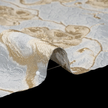 Metallic Brocade - Ivory, Beige, and Gold Flowers on Flowers
