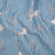 Metallic Burnout Brocade - Sky Blue and Baby Pink All-Over Outlined Flowers