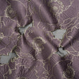 Metallic Burnout Brocade - Plum Purple and Gold All-Over Outlined Flowers