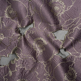 Metallic Burnout Brocade - Plum Purple and Gold All-Over Outlined Flowers