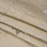 Metallic Burnout Brocade - Pale Beige and Gold All-Over Outlined Flowers