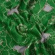 Metallic Burnout Brocade - Kelly Green and Gold All-Over Outlined Flowers