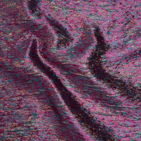 Metallic Brocade - Magenta, Turquoise and Rose Gold Mottled Abstract