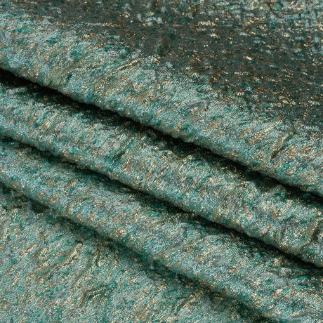 Metallic Brocade - Sky Blue, Turquoise and Gold Mottled Abstract