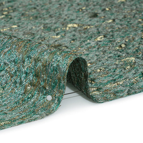 Metallic Brocade - Sky Blue, Turquoise and Gold Mottled Abstract