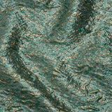Metallic Brocade - Sky Blue, Turquoise and Gold Mottled Abstract