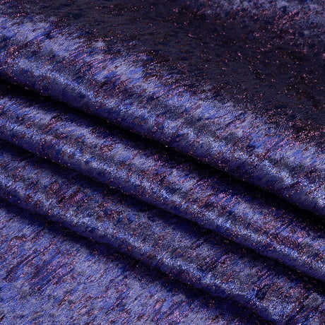 Metallic Brocade - Periwinkle, Royal Blue and Purple Mottled Abstract