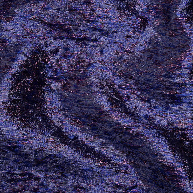 Metallic Brocade - Periwinkle, Royal Blue and Purple Mottled Abstract
