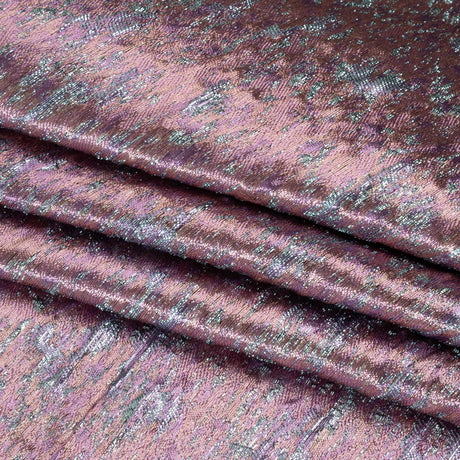Metallic Brocade - Peach, Pale Pink and Sky Blue Mottled Abstract